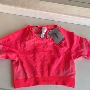 Gymshark Neon Pink Short Sleeve Seamless Crop